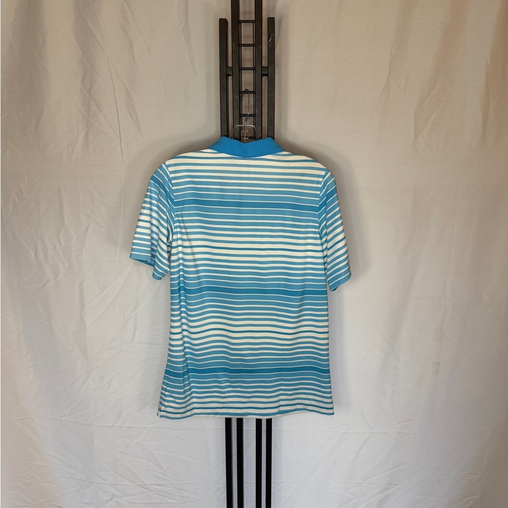 Nike Kids Blue and White‎ Striped Polo - Picture 3 of 5